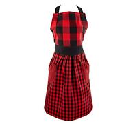 DII Gingham/Check Kitchen & Home Décor, tela, rojo y negro, 31.5x33.5