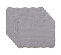 DII Juego de manteles Individuales Acolchados de la colección Farmhouse, Gris, 6 Piezas