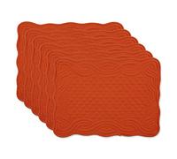 DII Juego de manteles Individuales Acolchados de la colección Farmhouse, “Pumpkin Spice”, 6 Piezas