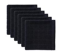 DII Juego de paños de Cocina sólidos de algodón, Negro, 12 x 12 Pulgadas