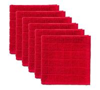 DII Juego de paños de Cocina sólidos de algodón, Rojo, 12 x 12 Pulgadas