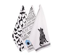 DII Juego de toallas absorbentes, algodón, estampado de perro, 18 x 28