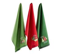 DII Juego de toallas de cocina decorativas de algodón adornadas de Navidad, 18 x 28 pulgadas, Jingle for Joy, 3 unidades