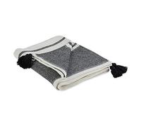DII Manta Tejida a Rayas Chevron de 2 Tonos, algodón, Negro, 50 x 60 Pulgadas