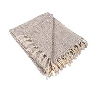 DII Manta Tejida abigarrada, algodón, marrón, 50 x 60 Pulgadas