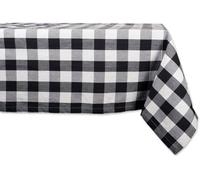 DII Mantel 100% algodón, Lavable a máquina, Cena y Vacaciones, servilletera/Camino de Mesa, Black & White Buffalo Check, 52x52