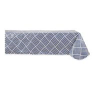 DII Mantel con patrón de cuadrícula, Peva con Respaldo de Franela 100% poliéster, Azul Marino, 84 x 60 Pulgadas (Rectangular)