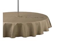 DII Tonal Celtice, poliéster, Piedra, Mantel con Cremallera, 60 Pulgadas Redondo