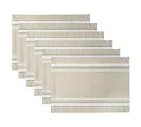 DII - Tops de Mesa de Rayas francesas, 100% algodón., Blanco, Placemat