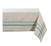 DII - Tops de Mesa de Rayas francesas, 100% algodón., Verde Azulado, 60x84 Inches