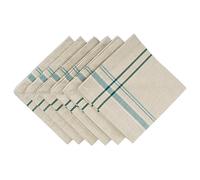 DII - Tops de Mesa de Rayas francesas, 100% algodón., Verde Azulado, Napkin