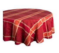 DII Traditional Harvest Wheat Jacquard Collection Acción de Gracias otoño decoración de Mesa de algodón Damasco, Mantel Redondo de 70 Pulgadas, Calabaza Naranja quemada Vid