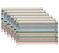 DII Variegated Tabletop Collection - Juego de manteles Individuales, 7,6 x 48 cm, 6 Piezas, Estampado Mediterranean