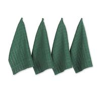 DII Windowpane - Juego de Toallas de Cocina, algodón, Color Verde Oscuro sólido, 40,6 x 66,0 cm