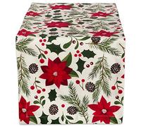 DII Woodland Holly Decoración de Mesa y Cocina navideña, Camino de Mesa, 14 x 72, Pascua y vegetación navideña