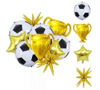 DiiWmme Juego de 10 globos de fútbol con globos de trofeo, decoraciones de fiesta de fútbol para la Copa del Mundo, cumpleaños temático deportivo, suministros de fiesta de fanáticos, globos de