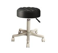 dijiusidy Taburete Elegante con Ruedas de Piel sintética y reposapiés de Altura Ajustable para salón y complemento para el hogar. Taburete con Ruedas de, Negro, diámetro del Asiento 28cm