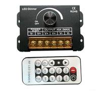Dimmer Giratorio Aluminio 40A para Tira LED | Mando RF inalámbrico, para ajuste giratorio manual, control hasta 15m, operación bidireccional fácil