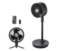 Dimplex DUOCOOL ventilador inteligente inalámbrico 2 en 1, de pie y mesa, batería 45h, 5 velocidades + turbo, alcance 20m, silencioso: 36dB, app, Google Home y Alexa, mando a distancia, negro