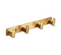 DimyFew Perchero de Pared Toallero para Baño con Ganchos Múltiples Colgador de Abrigos Y Organizador de Entrada en Latón Sólido Adecuado para Recibidor Cocin, 4 Ganchos, Individual