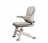 DimyFew Silla de Estudio Infantil Silla Escritorio Niño Silla Tarea Silla Juvenil con Respaldo Alto y Asiento en Malla Brazos Plegables Altura Regulable y, Negro, Marco Blk+Cab