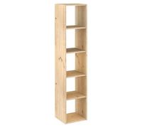 Dinamic Estantería de madera (Al x An x Pr: 174,6 x 36,2 x 33 cm, Capacidad de carga por balda: 50 kg, Número de baldas: 5 ud., Atornillado, Natural)
