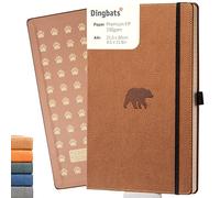 Dingbats* - Vida Silvestre Cuaderno A4 Cuadriculado - Extra Grande Libreta de Tapa Dura Cuero PU - Cierre Elástico, Soporte para bolígrafos, Marcador (Wildlife)