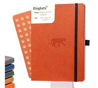 Dingbats* - Vida Silvestre Cuaderno A5 Punteado - Mediano Libreta de Tapa Blanda Cuero PU - Cierre Elástico, Soporte para bolígrafos, Marcador