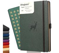 Dingbats* - Vida Silvestre Cuaderno A5 Punteado - Mediano Libreta de Tapa Dura Cuero PU - Cierre Elástico, Soporte para bolígrafos, Marcador