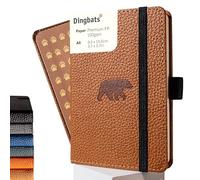 Dingbats - Wildlife Cuaderno De Bolsillo Cuadriculado, Oso Pardo, A6 - Cuaderno De Tapa Dura - Cuero Pu - Papel Crema, De 100 Gsm, A Prueba De Tinta