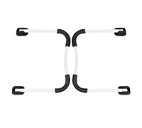 DINHEAROM 2 Patas Plegables de Hierro para Mesa de Cama y Sofá | Blanco o Negro, Instalación Sencilla y Antideslizante, Almacenamiento Fácil, Diseño Redondeado