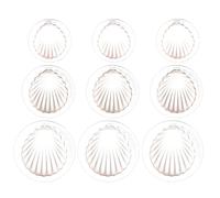 DINHEAROM Cortadores de Émbolo y Fácil Desmoldeo 9 Forma de Concha de Plástico Blanco Superficie Lisa para Hornear para Bricolaje y Fiestas