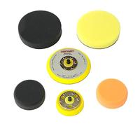 Dino KRAFTPAKET UPGRADE Set compuesto de 75 mm 125 mm placa de apoyo y almohadillas de pulido. Apto para pulidora excéntrica de 9 mm a 650 W (640220, 640296) para el pulido del coche