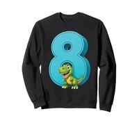 Dinosaurio de cumpleaños número 8 de T Rex para Fiesta de niños, Dinosaurio Azul Sudadera
