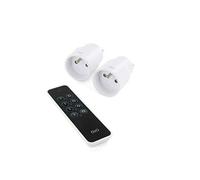 DiO Connected Home - Juego de 2 enchufes (2 enchufes de encendido/apagado con mando a distancia Dio, 2300 W, color blanco