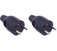 Dio dio043063 enchufe macho 2 polos con tierra salida derecha, Negro, DIO043063 (Paquete de 2)