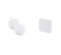 DiO - Juego de 2 módulos On/Off (1000 W, para controlar la iluminación inalámbrica) & Interruptor doble inalámbrico interior - DiO 1.0