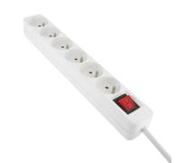 DIO - Regleta Multipresa 6 Tomas 2P+T - Con Interruptor y Seguridad Infantil - Cable H05VV-F 3G1 mm² - 4 m - Certificado NF - Uso Interior - Blanco - Protección Eléctrica Fiable