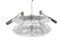Dioche Cristal Led Downlight Focos de Cristal Techo Vidrio Acero Inoxidable 3W Led Techo Empotrable Downlight Iluminación Lámpara Foco Decoración del Hogar Luz Blanca (IPL de 3 W oculta)