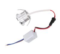 Dioche Minilámpara LED Empotrada de Techo, Regulable, 3 W, COB, para Techos Interiores, Tejados, Armarios y vitrinas. (Luz blanca cálida 3000K)