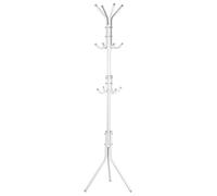 Dioche Perchero de pie con 12 ganchos, perchero de diseño de pie de suelo, perchero de suelo, para ropa, bolsos, bufandas, para pasillo, entrada, color blanco