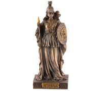 Diosa griega Atenea en miniatura de piedra artificial pintada a mano con color bronce, colección Veronese, 708-77142