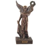 Diosa griega de la victoria Nike en miniatura con corona de la victoria, piedra artificial, pintada a mano, color bronce de la colección Veronese, 708-78029