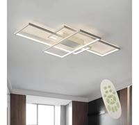 Diossad Lámpara De Techo Moderna Plafón LED Techo,Luz De Techo De Con Luz Nocturna Y Función De Memoria Para Dormitorio Salón Estudio Oficina Decorativo,Blanco,90x50x6.5cm