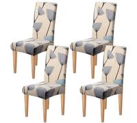 Dioxide Fundas Sillas de Comedor con Estampado Moderno, Funda Sillas Elástica,Suave y Confortable,Fundas para Sillas Ajustables Protectora Sillas para Banquetes,Restaurante(Diente de León,4PC)