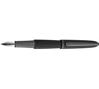 DIPLOMAT - Aero - Pluma Estilográfica de Acero - Punta fina - Negro - Resistente y elegante - Garantía de 5 años