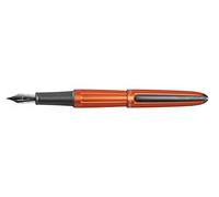 DIPLOMAT - Aero - Pluma Estilográfica de Acero - Punta media - Naranja - Resistente y elegante - Garantía de 5 años