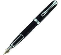 Diplomat Excellence - Pluma estilográfica (A2, punta media, punta de 14 quilates, color negro y cromo mate)