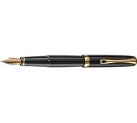 Diplomat Excellence - Pluma estilográfica (tamaño A2, punta fina de acero, lacado negro/dorado