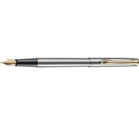 DIPLOMAT - Traveller - Pluma Estilográfica de Acero - Color Acero Dorado - Resistente y Elegante - Garantía de 5 años